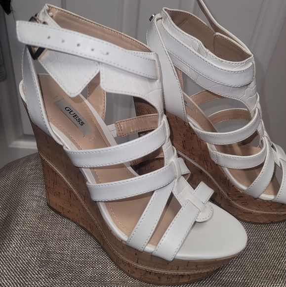 guess platform wedges